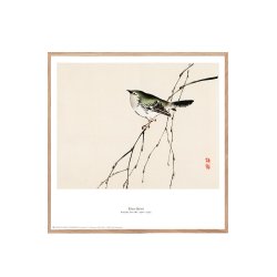 K&#333;no Bairei. Japansk trsnit m. fugl