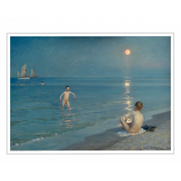 Krøyer, Bathing boys a summer evening at the beach near Skagen