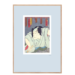 Japanese woodcut. Kunisada. light blue
