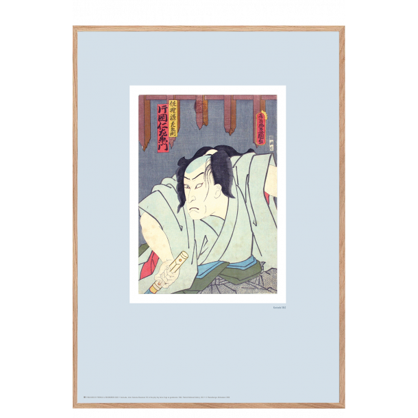Japansk trsnit. Kunisada. Pastel bl