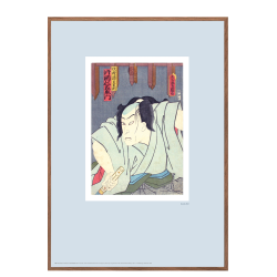 Japanese woodcut. Kunisada. light blue