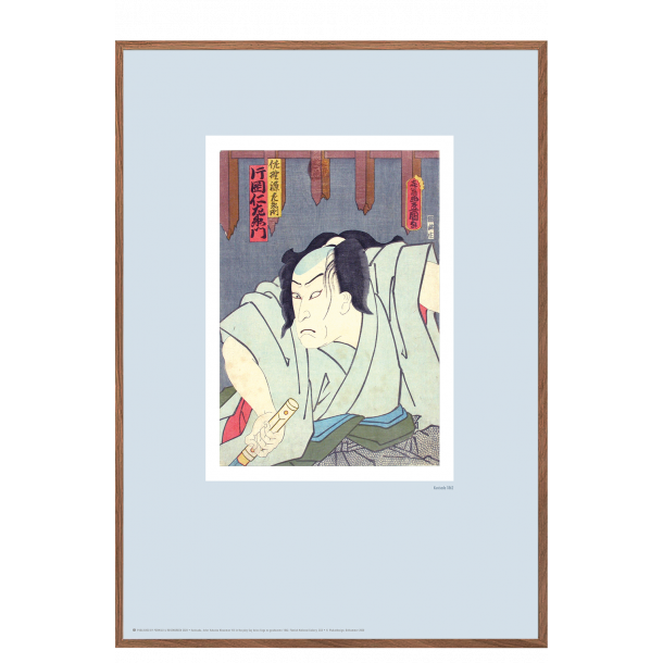 Japansk trsnit. Kunisada. Pastel bl