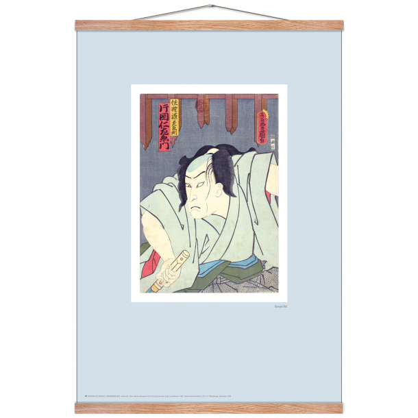 Japansk trsnit. Kunisada. Pastel bl