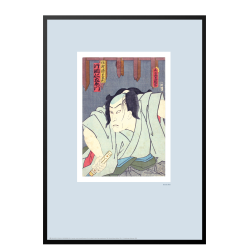 Japanese woodcut. Kunisada. light blue