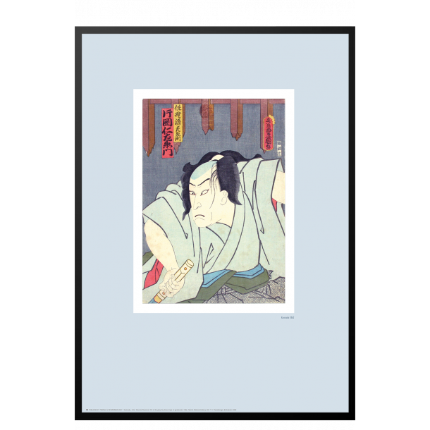 Japansk trsnit. Kunisada. Pastel bl