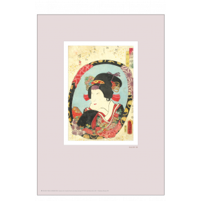 Japanischer Holzschnitt. Kunisada. Violett in Farbe 