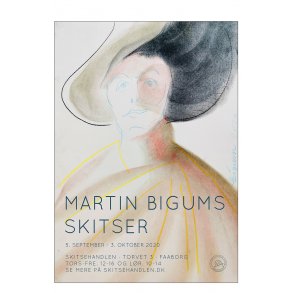 Frau mit Hut. Bigum's Skizzen in Skitsehandlen