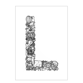 L - Buchstabe doodle