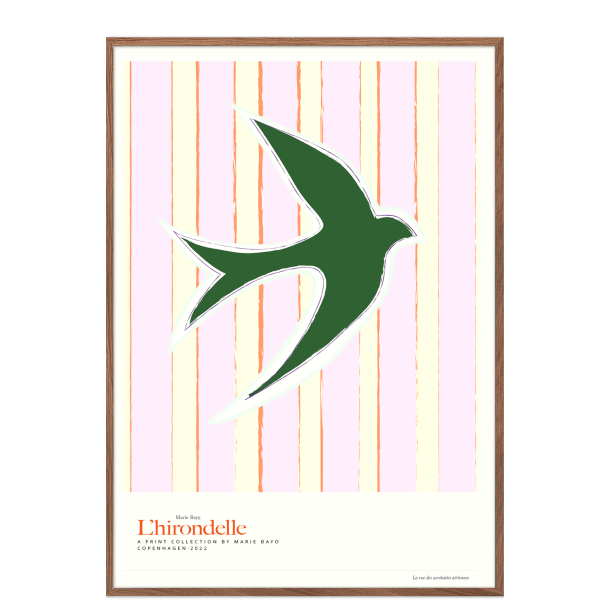 Lhirondelle grn. Grafisk plakat 