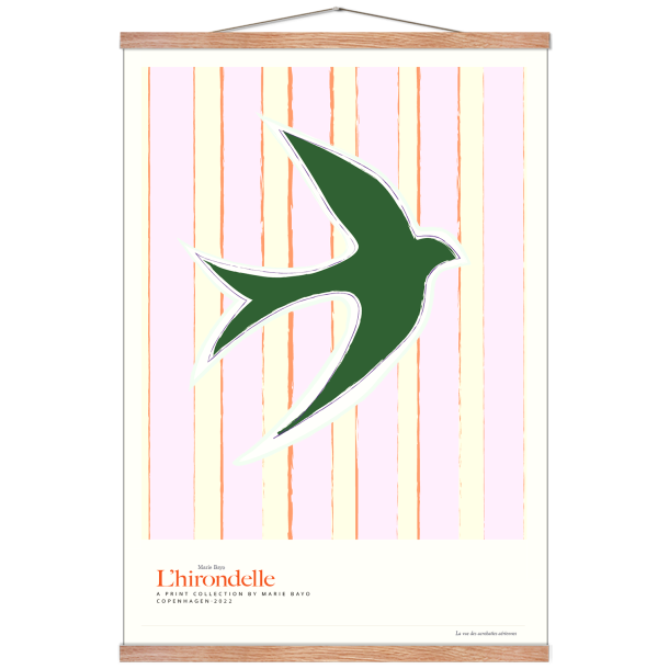 Lhirondelle grn. Grafisk plakat 