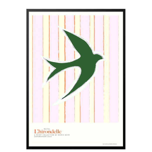 Lhirondelle grn. Grafisk plakat 