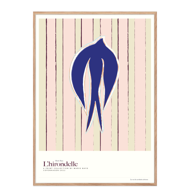 Lhirondelle mrk bl. Grafisk plakat