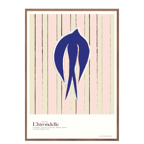 Lhirondelle mrk bl. Grafisk plakat