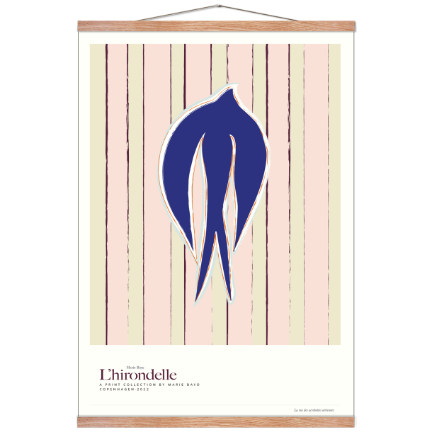 Lhirondelle mrk bl. Grafisk plakat