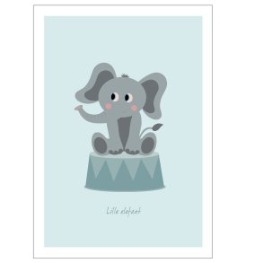 Brneplakat med elefant i cirkus (Bl)