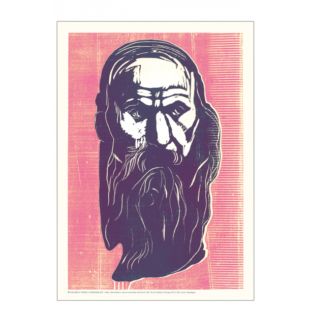 Edvard Munch - Mand med skæg (lilla/pink)