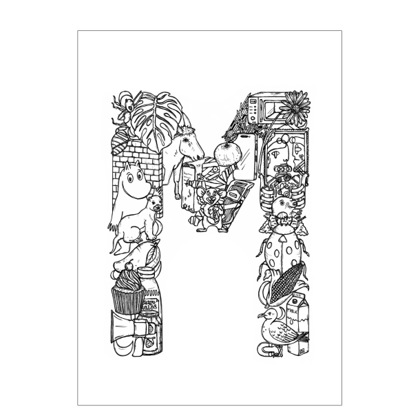 M - Letter doodle