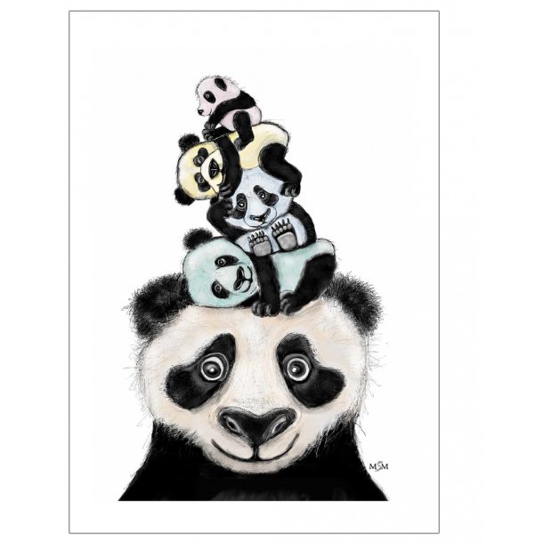 Panda illustration. Plakat med dyr.