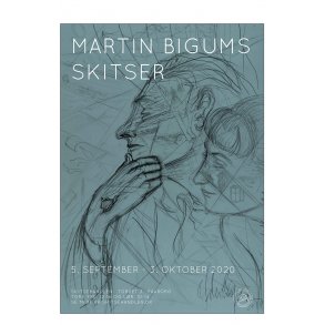 Mann und Frau, dunkel. Bigum's Skizzen in Skitsehandlen