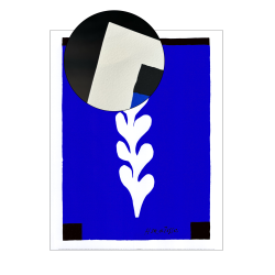 Matisse. White palm on blue