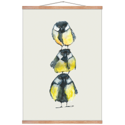 Tre musvitter - Plakat med dyr