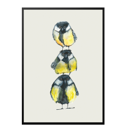 Tre musvitter - Plakat med dyr