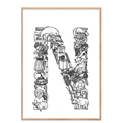 N - Bogstav doodle