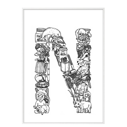 N - Bogstav doodle