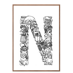 N - Bogstav doodle