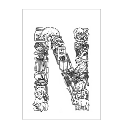 N - Bogstav doodle