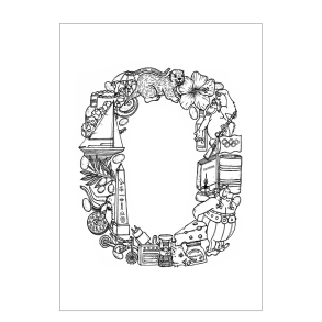 O - Buchstabe doodle