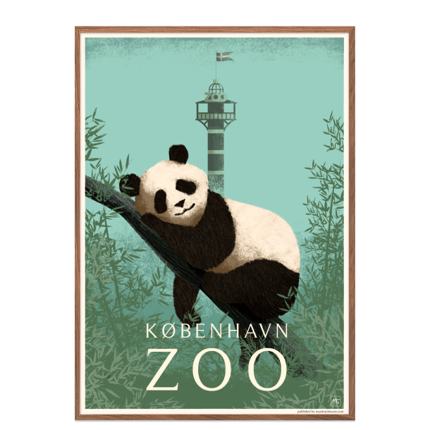 Zoo plakat med panda i bl. Martin Schwartz