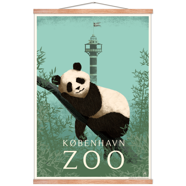 Zoo plakat med panda i bl. Martin Schwartz