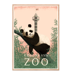 Zoo plakat med panda i pink. Martin Schwartz