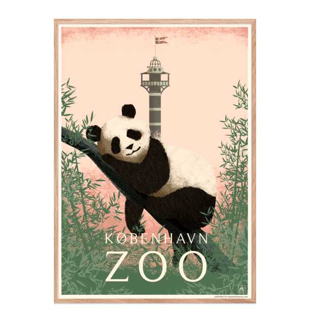 Zoo plakat med panda i pink. Martin Schwartz