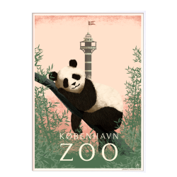Zoo plakat med panda i pink. Martin Schwartz