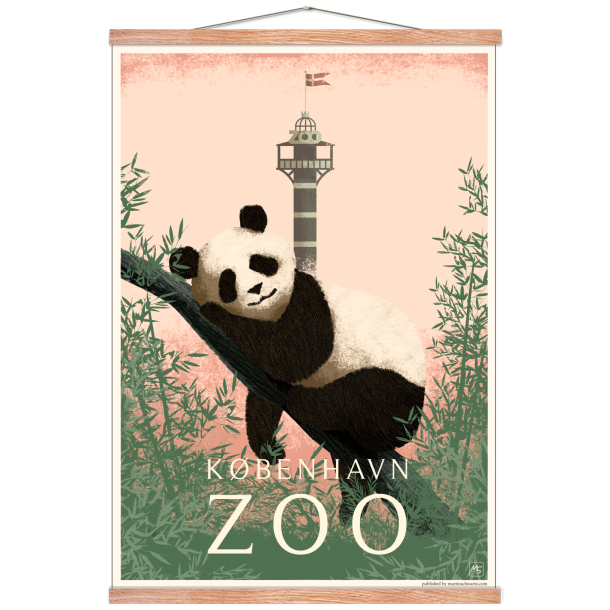 Zoo plakat med panda i pink. Martin Schwartz