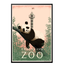 Zoo plakat med panda i pink. Martin Schwartz