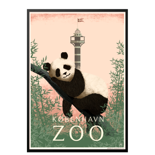 Zoo plakat med panda i pink. Martin Schwartz