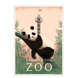 Zoo plakat med panda i pink. Martin Schwartz