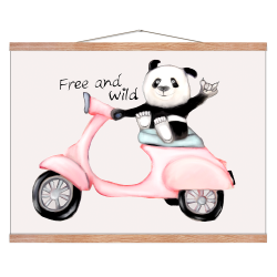 Panda auf Motorroller - Poster mit Tieren