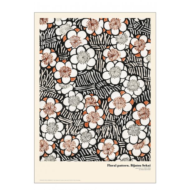 Floral pattern. Japanese woodprint 