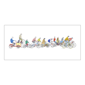 Eine Prozession von Radfahrern