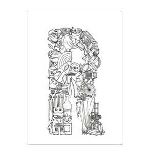 R - Buchstabe doodle