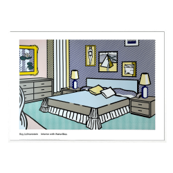 Pop-art. Interior with Waterlilies