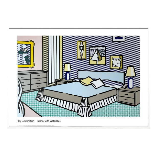 Pop-art. Interior with Waterlilies