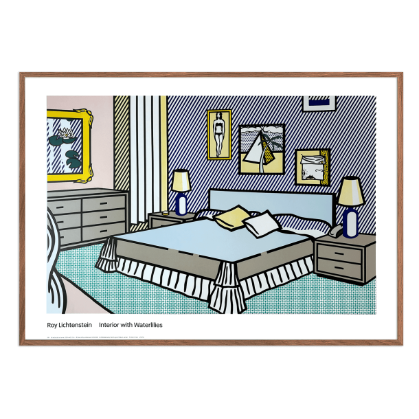 Pop-art. Interior with Waterlilies