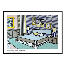 Pop-art. Interior with Waterlilies