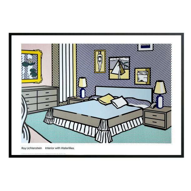 Pop-art. Interior with Waterlilies