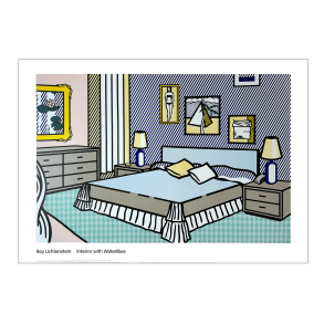 Pop-Art. Innenraum mit Seerosen